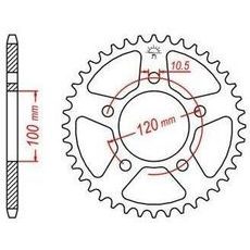 OCEĽOVÁ ROZETA PRE SEKUNDÁRNE REŤAZY TYPU 520, JT - ANGLICKO (47 ZUBOV)