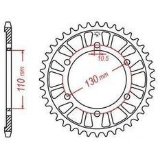 DURALOVÁ ROZETA PRE SEKUNDÁRNE REŤAZY TYPU 530, JT - ANGLICKO (45 ZUBOV)