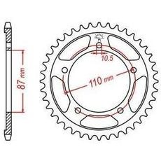 OCEĽOVÁ ROZETA PRE SEKUNDÁRNE REŤAZY TYPU 520, JT - ANGLICKO (39 ZUBOV)