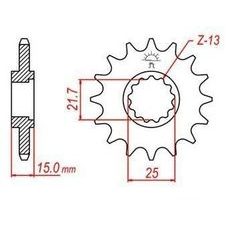 REŤAZOVÉ KOLIESKO PRE SEKUNDÁRNE REŤAZY TYPU 525, JT - ANGLICKO (15 ZUBOV)