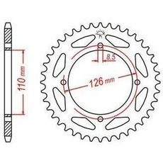 OCEĽOVÁ ROZETA PRE SEKUNDÁRNE REŤAZY TYPU 428, JT - ANGLICKO (46 ZUBOV)
