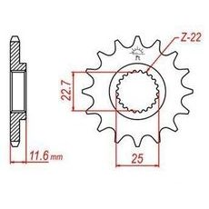REŤAZOVÉ KOLIESKO PRE SEKUNDÁRNE REŤAZY TYPU 520, JT - ANGLICKO (13 ZUBOV)