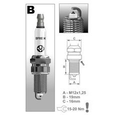 ZAPAĽOVACIE SVIEČKA BR12YP RAD PLATIN, BRISK - ČESKÁ REPUBLIKA