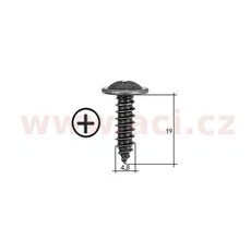 SAMOŘEZNÝ KŘÍŽOVÝ VRUT ČERNÝ POZINK FE (SADA 20 KS) (4,8 MM, 19 MM)