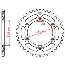 OCEĽOVÁ ROZETA PRE SEKUNDÁRNE REŤAZY TYPU 525, JT - ANGLICKO (47 ZUBOV)