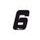 samolepka číslo 6 veľkosť 11,5x14,5cm, RTECH (čierne, 10 ks)