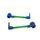 Lever guard ACCOSSATO with green hose and joint right + left, aluminium