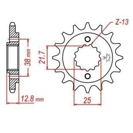 REŤAZOVÉ KOLIESKO PRE SEKUNDÁRNE REŤAZY TYPU 520, JT - ANGLICKO (14 ZUBOV)
