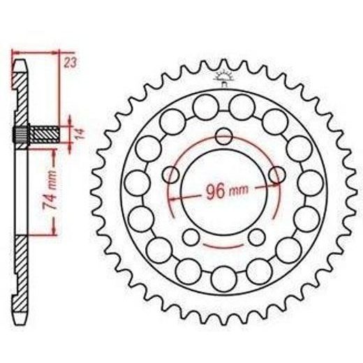 OCEĽOVÁ ROZETA PRE SEKUNDÁRNE REŤAZY TYPU 520, JT - ANGLICKO (40 ZUBOV)
