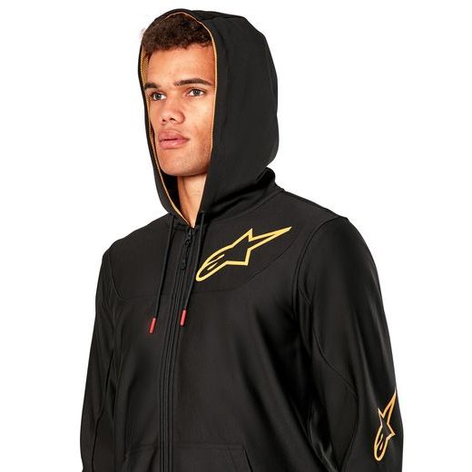MIKINA SESSIONS 3 HOODIE, ALPINESTARS (ČERNÁ/ZLATÁ)