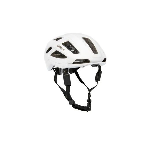 CYKLO PŘILBA S HEADSETEM C1, SENA (MATNÁ BÍLÁ)