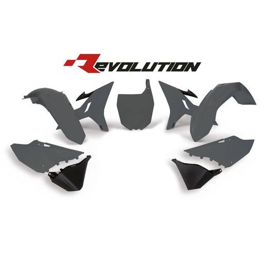 SADA PLASTOV YAMAHA, RTECH (ŠEDO-ČERNÁ, 6 DIELOV)