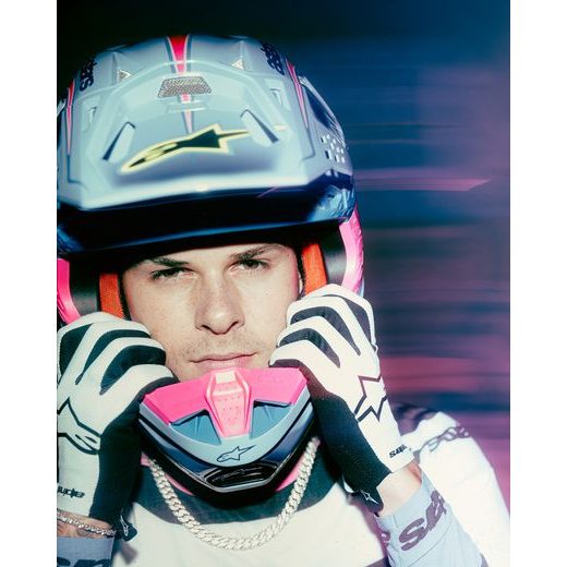 PRILBA SUPERTECH S-M10 EDÍCIA JETT LAWRENCE R01, ALPINESTARS (FIALOVÁ/RŮŽOVÁ FLUO/ŽLUTÁ FLUO) 2026