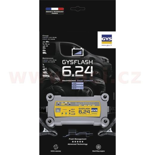NABÍJEČKA GYSFLASH 6.24, 6/12/24 V, 15-170 AH, 6/12 V 6 A, 24 V 4 A