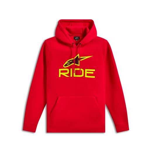 MIKINA RIDE HOODIE 3, ALPINESTARS (ČERVENÁ/ŽLUTÁ FLUO/ČERNÁ)