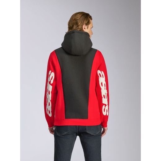 MIKINA IGNITE HOODIE, ALPINESTARS (ČERNÁ/ČERVENÁ)