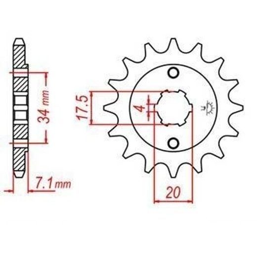 REŤAZOVÉ KOLIESKO PRE SEKUNDÁRNE REŤAZY TYPU 520, JT - ANGLICKO (13 ZUBOV)