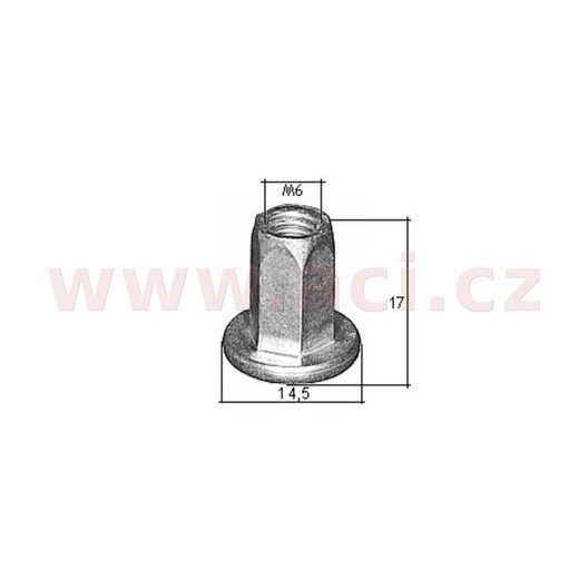 NÝTOVACÍ MATICE M6 SADA 10 KS (DÉLKA 17 MM)