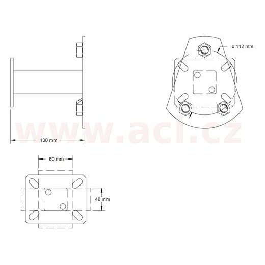 DRŽÁK REZERVY PRO KOLA S ROZTEČÍ 5X112 MM, PRO KOLA 13" A 14" MONTÁŽ NA JEKL HORIZONTÁLNĚ