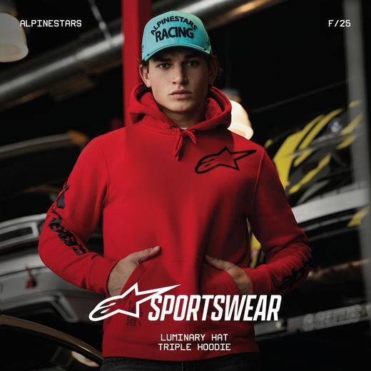 MIKINA TRIPLE HOODIE, ALPINESTARS (ČERVENÁ)