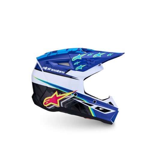 PRILBA S-M3 FALCON, ALPINESTARS, DETSKÁ (MODRÁ/BÍLÁ/ČERNÁ/RŮŽOVÁ FLUO/ŽLUTÁ FLUO) 2027