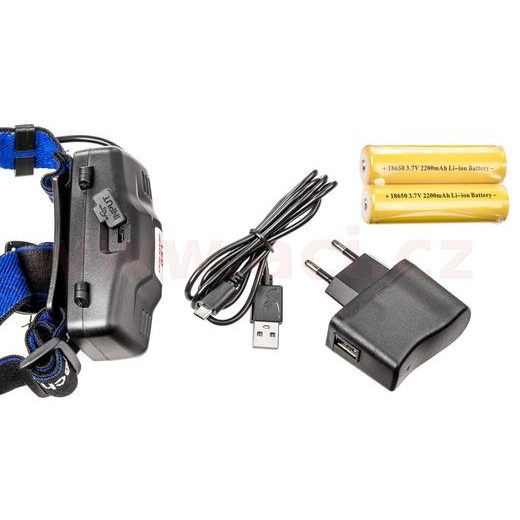 ČELOVKA S LED CREE DIODOU, 3 MÓDY SVÍCENÍ, AKUMULÁTOROVÁ