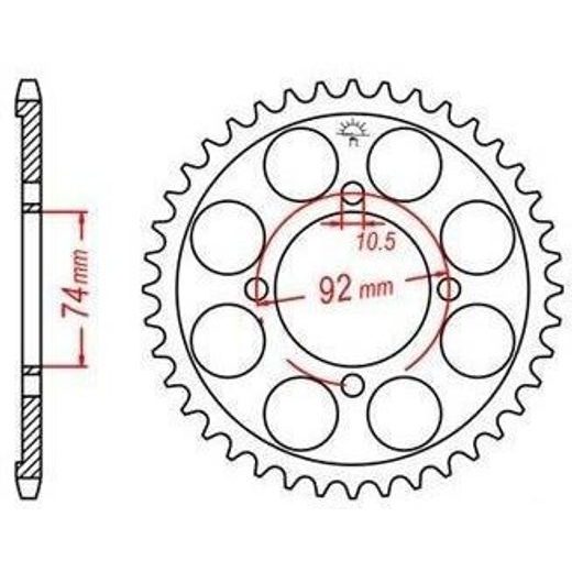OCEĽOVÁ ROZETA PRE SEKUNDÁRNE REŤAZY TYPU 530, JT - ANGLICKO (37 ZUBOV)