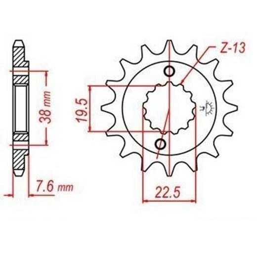 REŤAZOVÉ KOLIESKO PRE SEKUNDÁRNE REŤAZY TYPU 520, JT - ANGLICKO (13 ZUBOV)