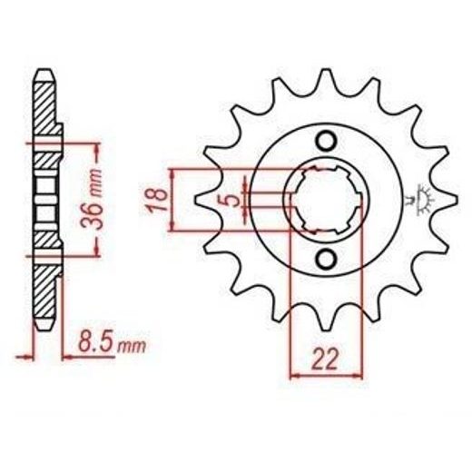 REŤAZOVÉ KOLIESKO PRE SEKUNDÁRNE REŤAZY TYPU 520, JT - ANGLICKO (15 ZUBOV)
