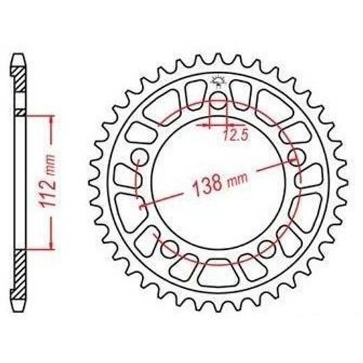 DURALOVÁ ROZETA PRE SEKUNDÁRNE REŤAZY TYPU 525, JT - ANGLICKO (43 ZUBOV)
