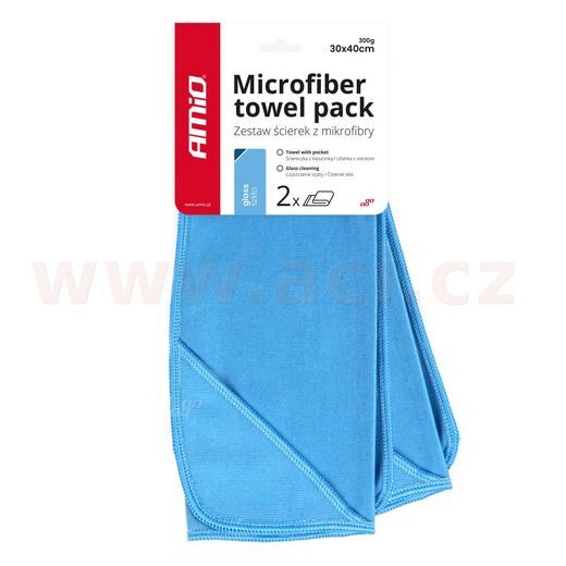 UTERÁK Z MIKROVLÁKNA (S VRECKOM NA RUKU) PRE ČISTENIE SKIEL 40X30 CM, 300 G (SADA 2 KS)