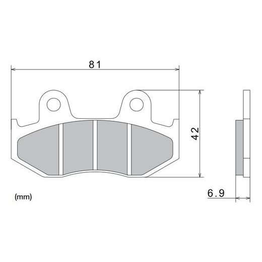 BRZDOVÉ DOŠTIČKY, NISSIN (SEMI-METALICKÁ ZMES) 2 KS V BALENIE