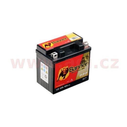 BATERIE GELOVÁ 12V, YTZ7S, 6AH, 115A, BANNER BIKE BULL GEL 113X70X105