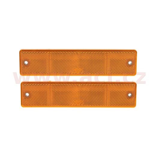 UNIVERZÁLNÍ ODRAZKA OBDÉLNÍK S DVĚMA OTVORY PRO UCHYCENÍ, ORANŽOVÁ (173X40 MM) 2 KS