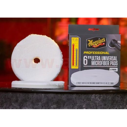 MEGUIAR'S PROFESSIONAL MICROFIBER PADS (6“) MIKROVLÁKNOVÉ LEŠTICÍ KOTÚČE, PRIEMER 6", 2 KUSY