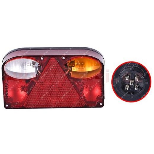 ZADNÍ SVĚTLO 238X138 MM 5 PIN KONEKTOR, BAJONET SE ŽÁROVKAMI, P