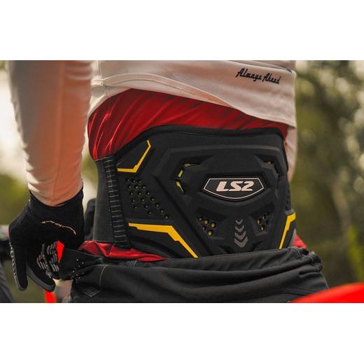 LS2 KOKU KIDNEY BELT BLACK H-V YELLOW