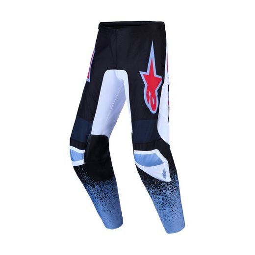 NOHAVICE FLUID DRAG, ALPINESTARS (ČERNÁ/BÍLÁ/SVĚTLE MODRÁ/ČERVENÁ FLUO) 2027