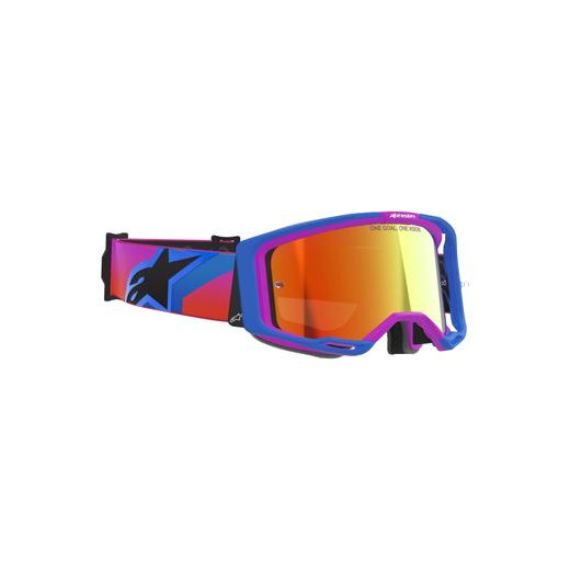 OKULIARE VISION 8 CORP, ALPINESTARS (MODRÁ/FIALOVÁ/ORANŽOVÁ, ZRKADLOVÉ ČERVENÉ PLEXI) 2026