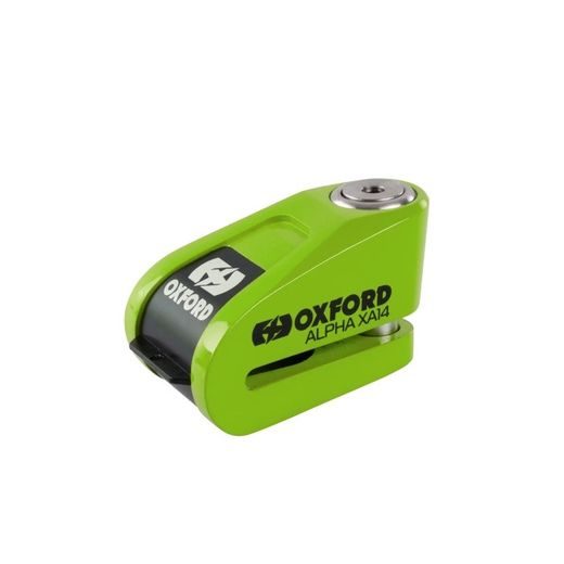 ZÁMOK KOTÚČOVÉ BRZDY ALPHA ALARM XA14 - LIMITOVANÁ EDÍCIA, OXFORD (INTEGROVANÝ ALARM, ZELENÝ, PRIEMER ČAPU 14 MM)
