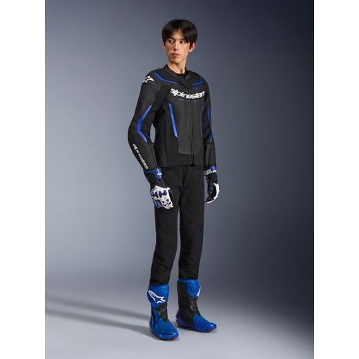 BUNDA GP FORCE V2 AIRFLOW, ALPINESTARS (ČERNÁ/METALICKÁ MODRÁ) 2026