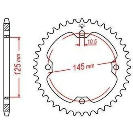 OCEĽOVÁ ROZETA PRE SEKUNDÁRNE REŤAZY TYPU 520, JT - ANGLICKO (40 ZUBOV)
