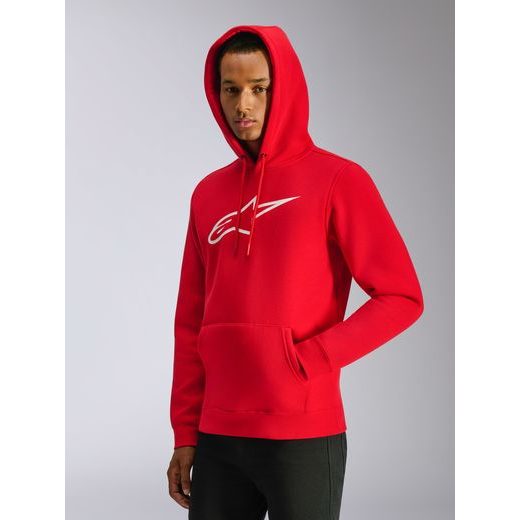 MIKINA AGELESS HOODIE 3, ALPINESTARS (ČERVENÁ/BÍLÁ)
