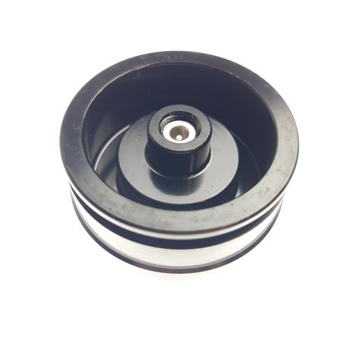 RESERVOIR END CAP:(1.834 BORE,5/16-32, .900 TLG) AL 6061, BLACK ANO II,LASER ETCH WARNING