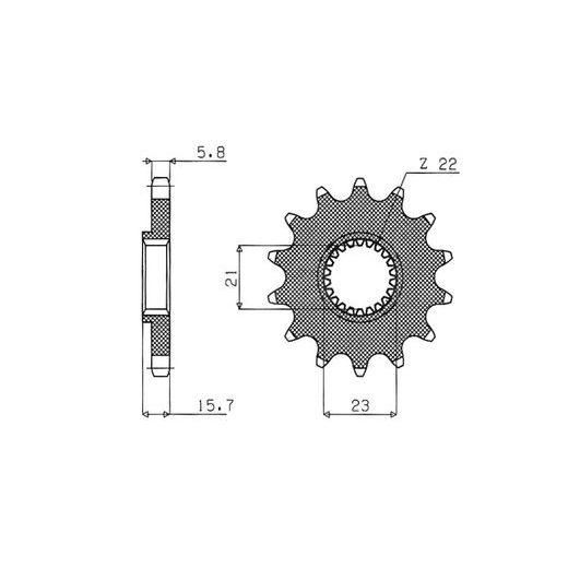 REŤAZOVÉ KOLIESKO PRE SEKUNDÁRNE REŤAZY TYPU 520, BRAKING (14 ZUBOV)