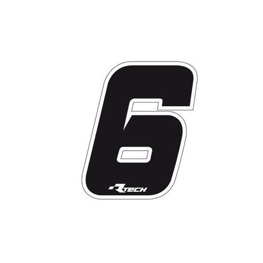 SAMOLEPKA ČÍSLO 6 VEĽKOSŤ 11,5X14,5CM, RTECH (ČIERNE, 10 KS)
