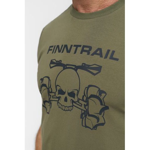 FINNTRAIL T-SHIRT ATV SKULL KHAKI