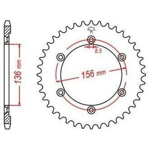 OCEĽOVÁ ROZETA PRE SEKUNDÁRNE REŤAZY TYPU 525, JT - ANGLICKO (41 ZUBOV)