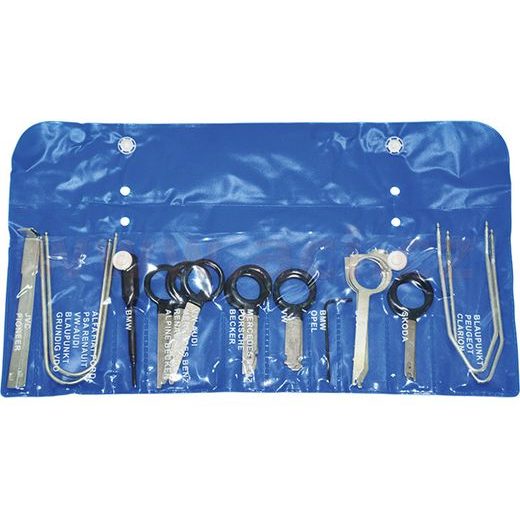 SADA NÁŘADÍ PRO DEMONTÁŽ RÁDIÍ A NAVIGACÍ, 20 KS