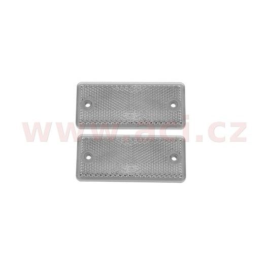 UNIVERZÁLNÍ ODRAZKA OBDÉLNÍK S DVĚMA OTVORY PRO UCHYCENÍ, BÍLÁ (90X40 MM) 2 KS